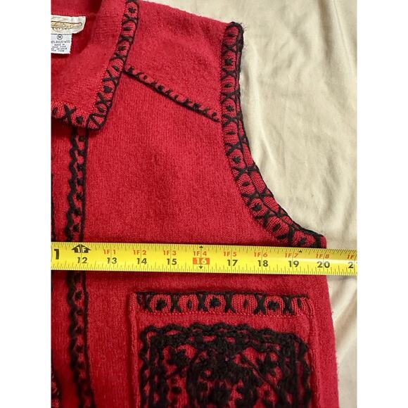 Vintage Red Wool Beat Cambridge Dry Goods Stitched Knit Cottage Medium - Picture 6 of 8